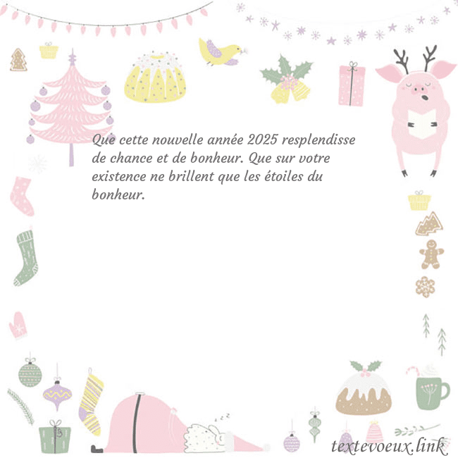 Carte postale du nouvel an avec un cochon