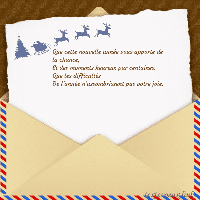 Carte postale avec enveloppe et cerf Que cette nouvelle année vous apporte de la chance Carte postale avec enveloppe et cerf