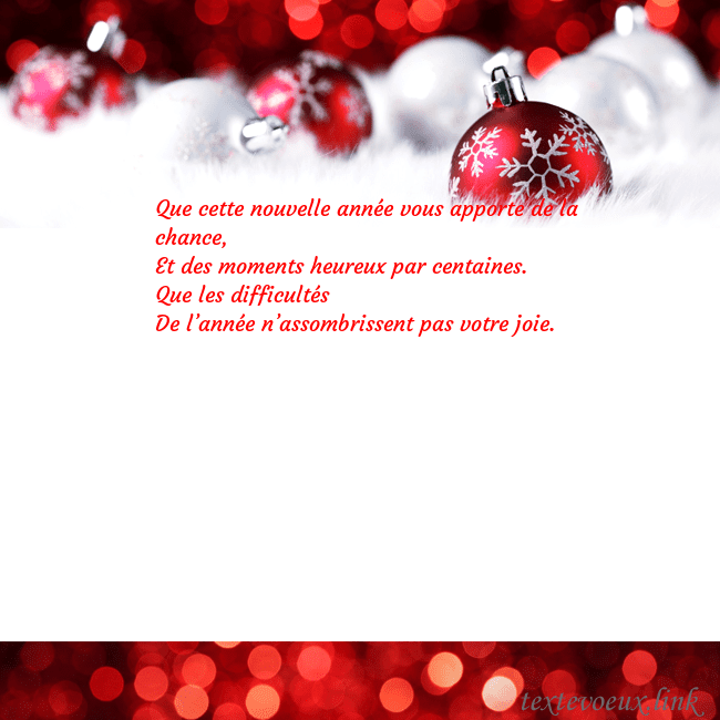 Carte de vœux avec des jouets de Noël rouges Que cette nouvelle année vous apporte de la chance Carte de vœux avec des jouets de Noël rouges