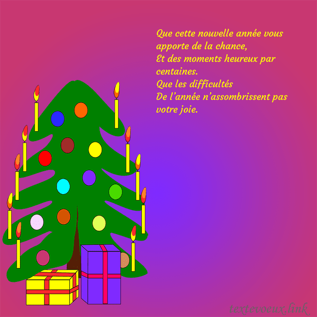 Carte postale avec un sapin de Noël peint Que cette nouvelle année vous apporte de la chance Carte postale avec un sapin de Noël peint