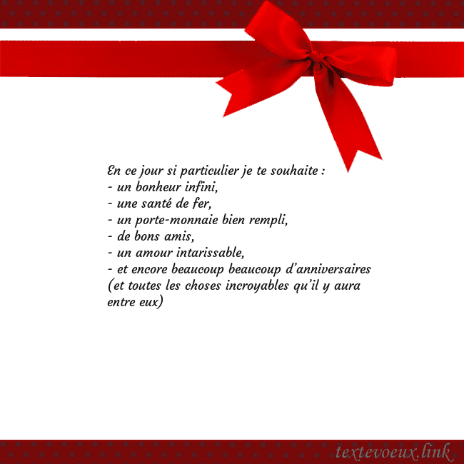 Carte de vœux avec ruban rouge