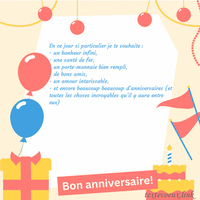 Carte d'anniversaire animée avec gâteau