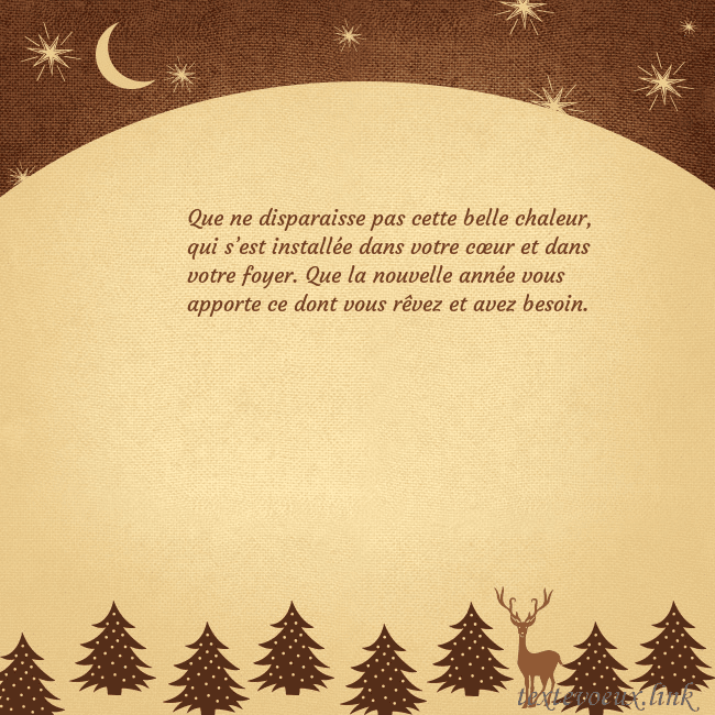 Carte postale marron avec étoiles et lune