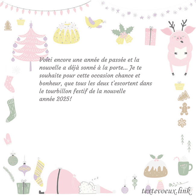 Carte postale du nouvel an avec un cochon Voici encore une année de passée et la nouvelle a Carte postale du nouvel an avec un cochon