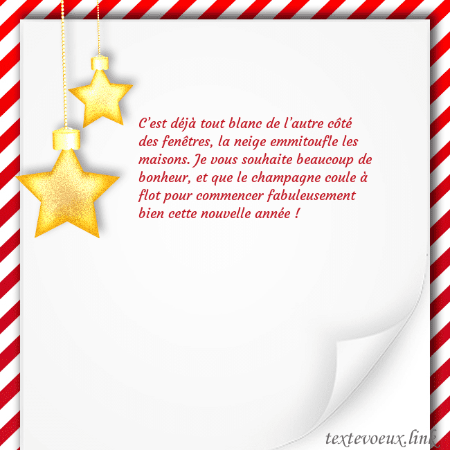 Carte de Noël avec des étoiles d'or C’est déjà tout blanc de l’autre côté des fenêtres Carte de Noël avec des étoiles d'or