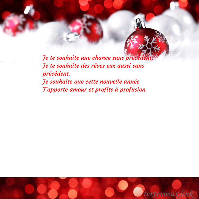Carte de vœux avec des jouets de Noël rouges Je te souhaite une chance sans précédent,
Je te so Carte de vœux avec des jouets de Noël rouges