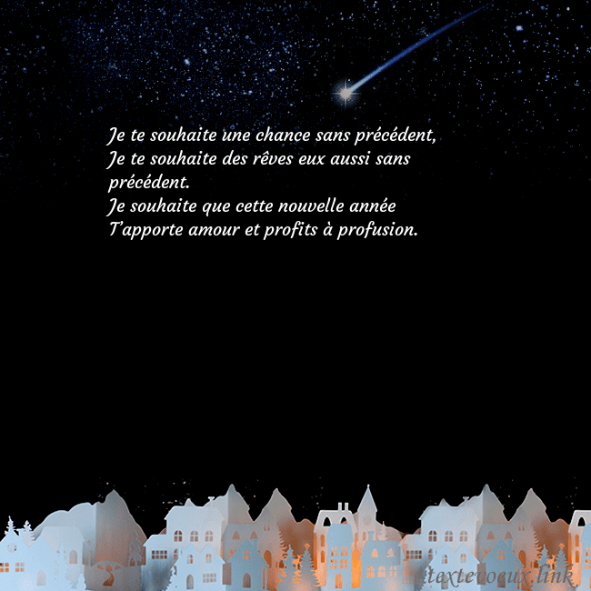 Carte postale avec une comète Je te souhaite une chance sans précédent,
Je te so Carte postale avec une comète