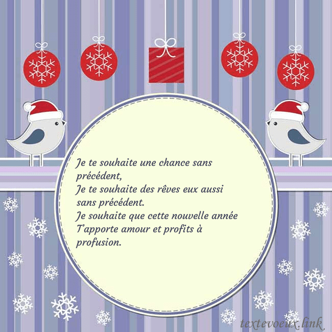 Cartes de vœux avec des oiseaux de Noël Je te souhaite une chance sans précédent,
Je te so Cartes de vœux avec des oiseaux de Noël