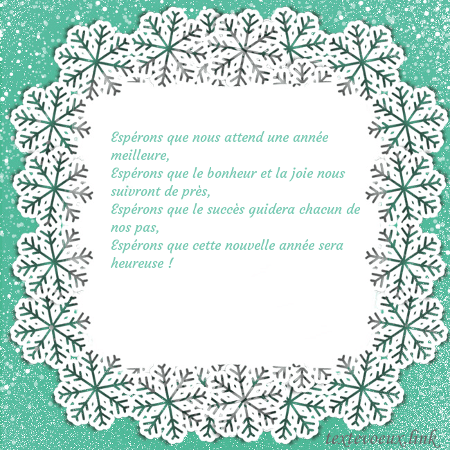Carte de vœux avec des flocons de neige Espérons que nous attend une année meilleure,
Espé Carte de vœux avec des flocons de neige