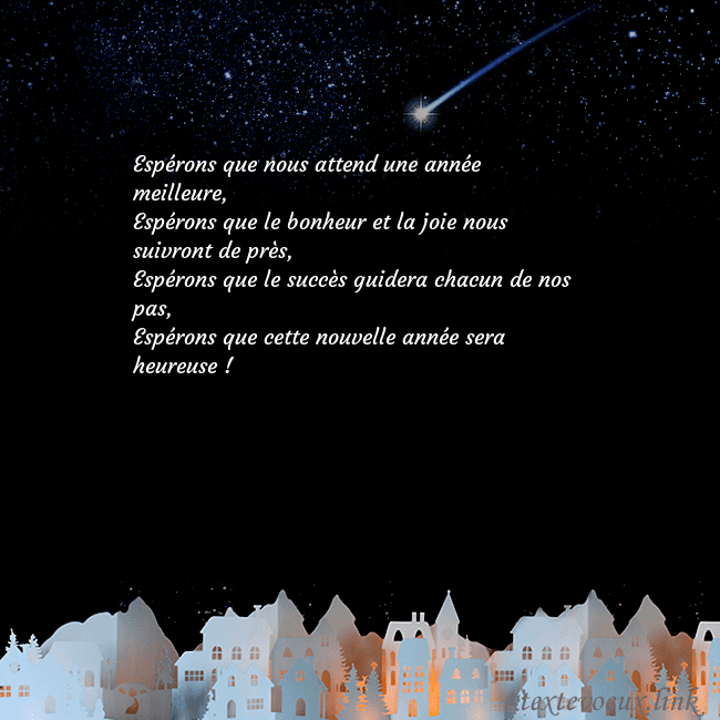 Carte postale avec une comète Espérons que nous attend une année meilleure,
Espé Carte postale avec une comète