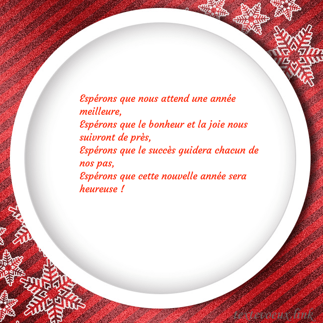 Carte de vœux avec un cadre rouge Espérons que nous attend une année meilleure,
Espé Carte de vœux avec un cadre rouge