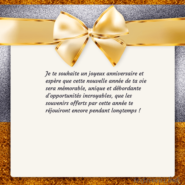 Cartes de vœux avec un grand ruban d'or