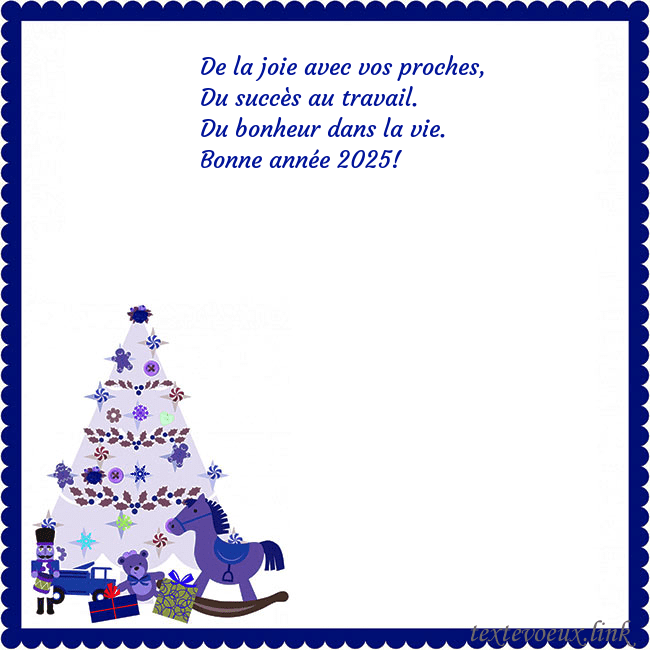 Carte du Nouvel An avec un arbre de Noël et un Casse-Noisette