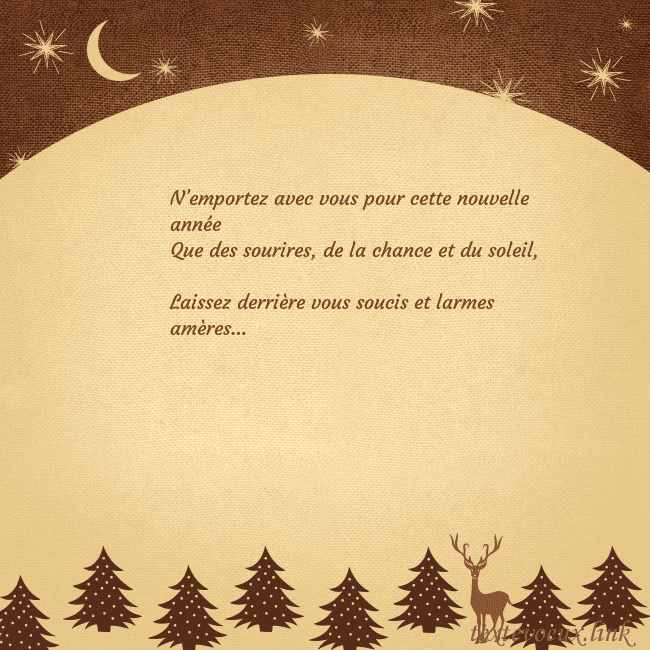 Carte postale marron avec étoiles et lune N’emportez avec vous pour cette nouvelle année
Qu Carte postale marron avec étoiles et lune