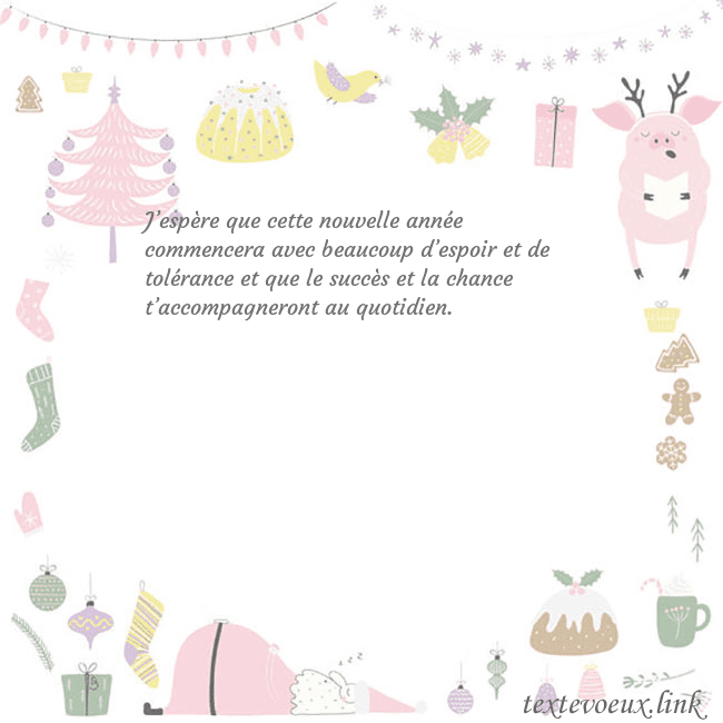 Carte postale du nouvel an avec un cochon