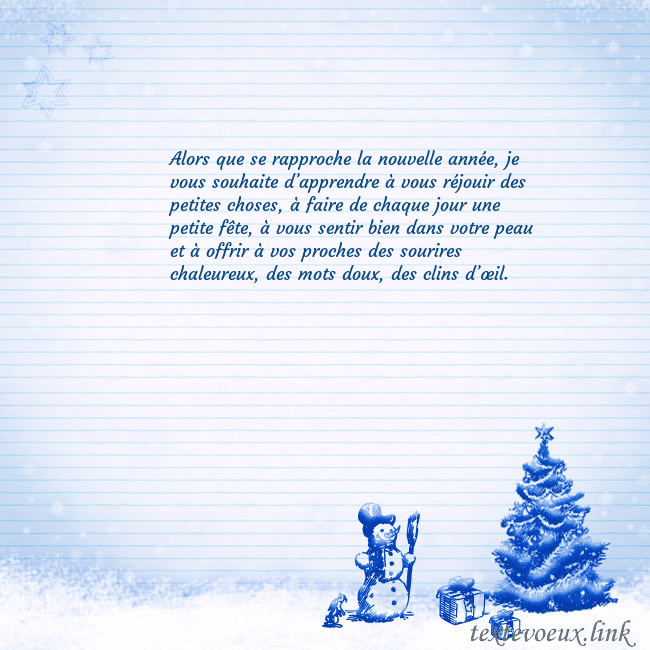 Carte postale du Nouvel An avec un arbre de Noël bleu et un bonhomme de neige Alors que se rapproche la nouvelle année, je vous Carte postale du Nouvel An avec un arbre de Noël bleu et un bonhomme de neige
