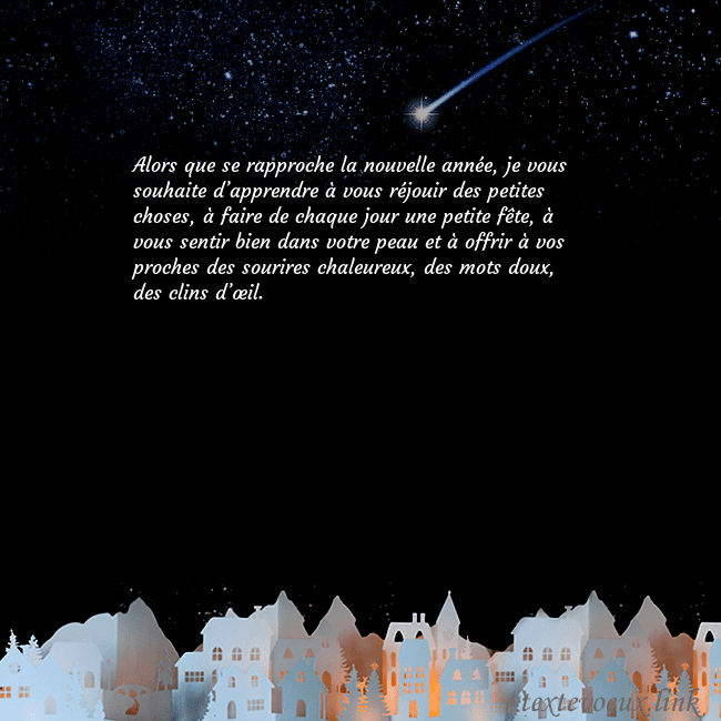 Carte postale avec une comète Alors que se rapproche la nouvelle année, je vous Carte postale avec une comète