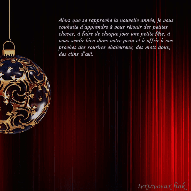 Carte de Noël rouge avec un luxueux jouet d'arbre de Noël Alors que se rapproche la nouvelle année, je vous Carte de Noël rouge avec un luxueux jouet d'arbre de Noël