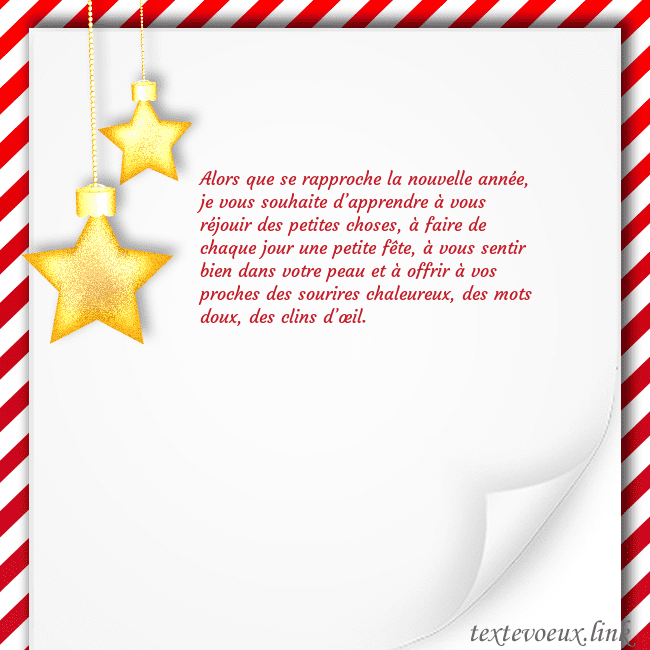 Carte de Noël avec des étoiles d'or Alors que se rapproche la nouvelle année, je vous Carte de Noël avec des étoiles d'or