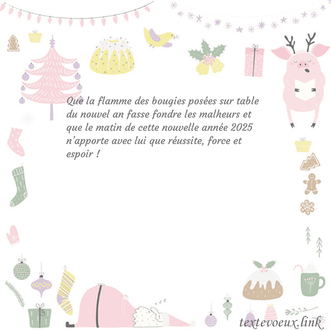 Carte postale du nouvel an avec un cochon
