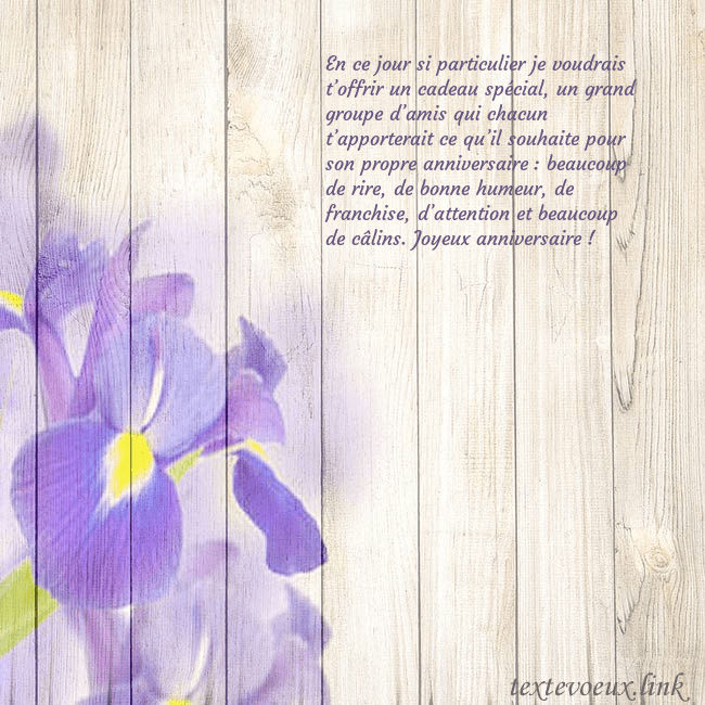 Carte d'anniversaire avec des iris