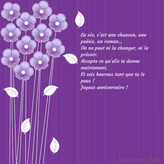 Carte de vœux avec des fleurs violettes