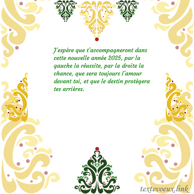 Carte de vœux avec des décorations de Noël J’espère que t’accompagneront dans cette nouvelle Carte de vœux avec des décorations de Noël