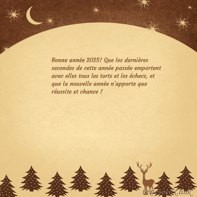 Carte postale marron avec étoiles et lune