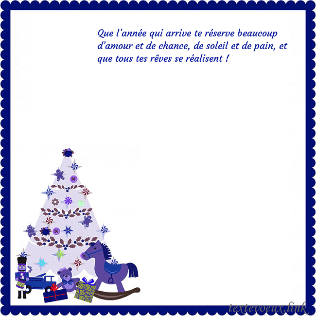 Carte du Nouvel An avec un arbre de Noël et un Casse-Noisette