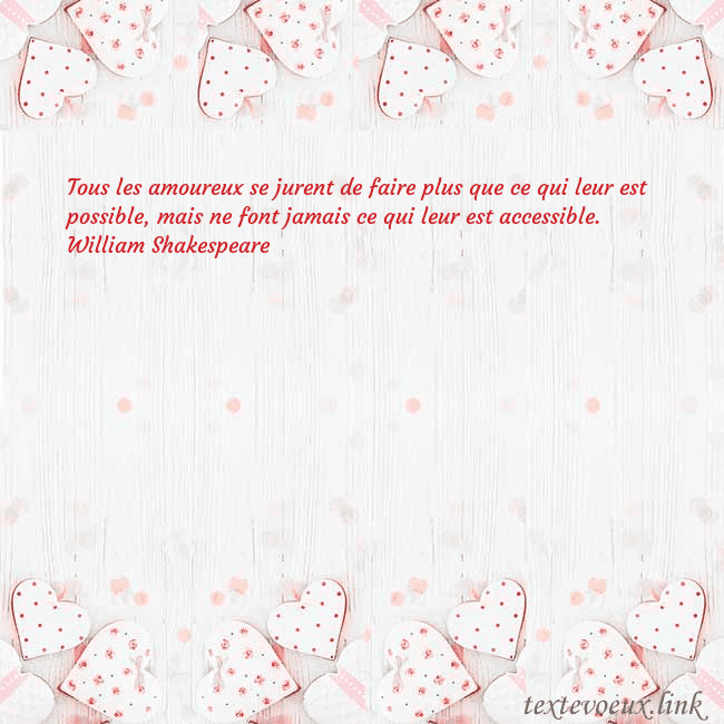 Carte de vœux avec coeurs blancs Tous les amoureux se jurent de faire plus que ce q Carte de vœux avec coeurs blancs