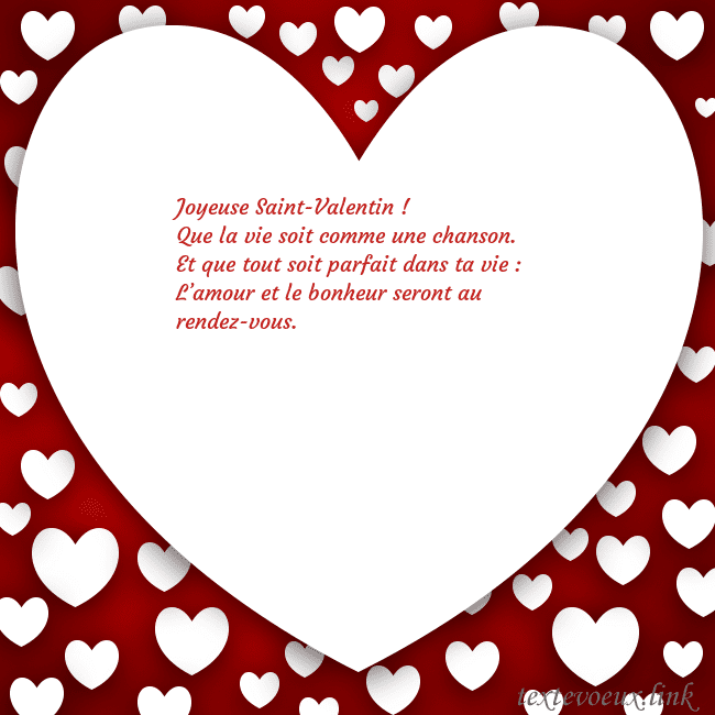 Carte de vœux au grand coeur Joyeuse Saint-Valentin !
Que la vie soit comme un Carte de vœux au grand coeur