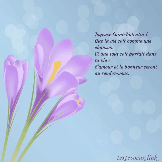 Cartes de vœux avec crocus Joyeuse Saint-Valentin !
Que la vie soit comme un Cartes de vœux avec crocus