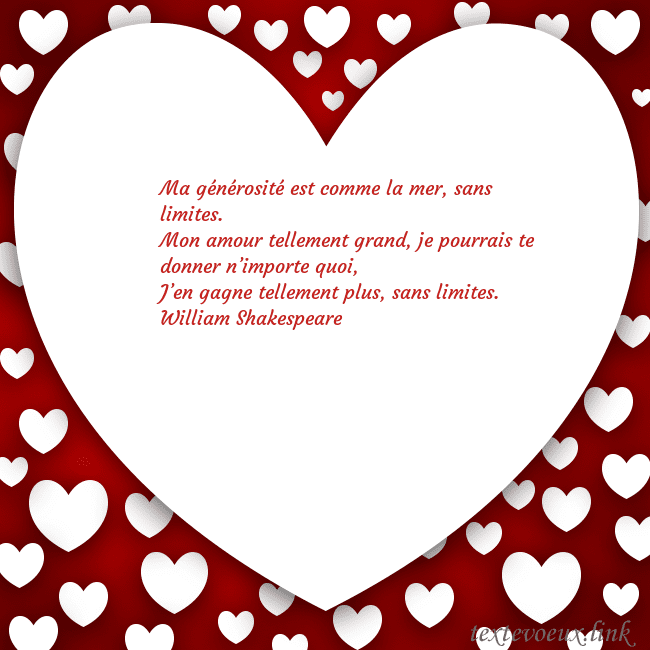 Carte de vœux au grand coeur Ma générosité est comme la mer, sans limites.
Mon Carte de vœux au grand coeur
