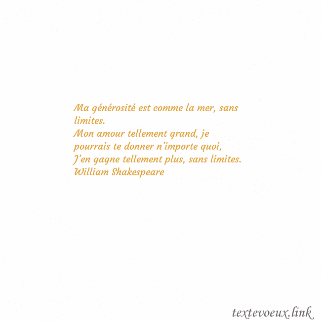 E-Carte avec coeur doré animé Ma générosité est comme la mer, sans limites.
Mon E-Carte avec coeur doré animé