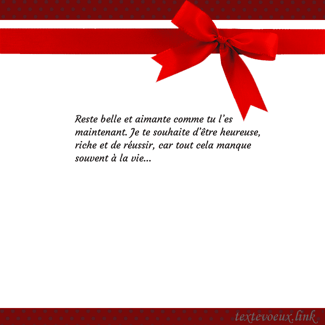 Carte de vœux avec ruban rouge