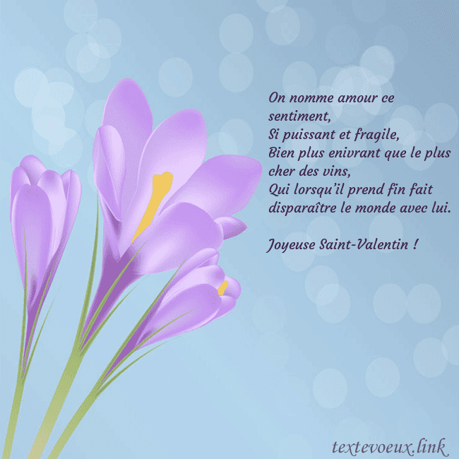 Cartes de vœux avec crocus On nomme amour ce sentiment,
Si puissant et fragil Cartes de vœux avec crocus