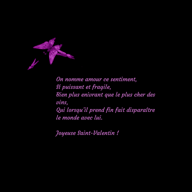 Carte de voeux avec des papillons On nomme amour ce sentiment,
Si puissant et fragil Carte de voeux avec des papillons