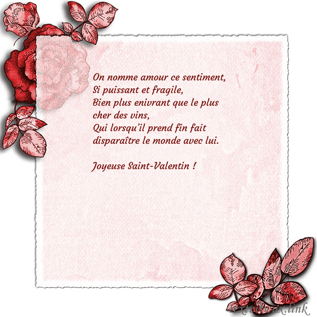 Carte de voeux avec des roses dans les coins On nomme amour ce sentiment,
Si puissant et fragil Carte de voeux avec des roses dans les coins