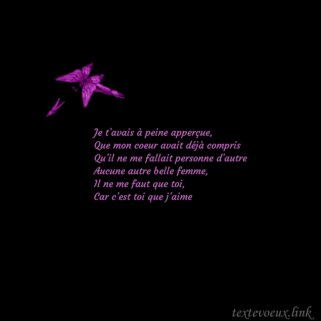 Carte de voeux avec des papillons Je t’avais à peine apperçue,
Que mon coeur avait d Carte de voeux avec des papillons
