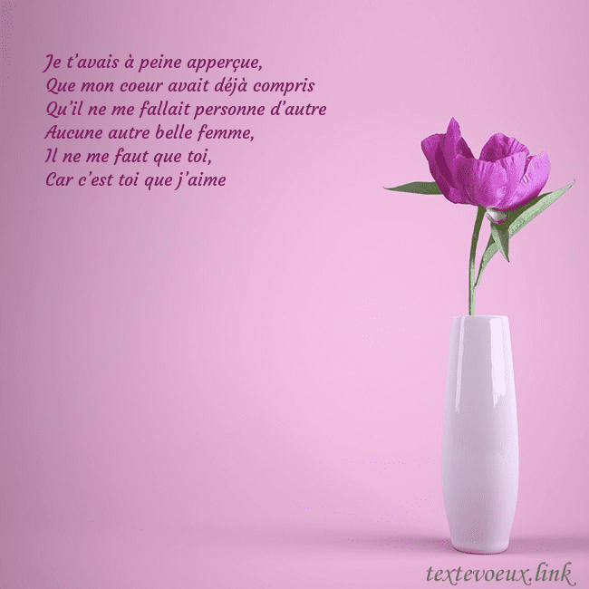 Carte postale électronique avec une pivoine dans un vase Je t’avais à peine apperçue,
Que mon coeur avait d Carte postale électronique avec une pivoine dans un vase