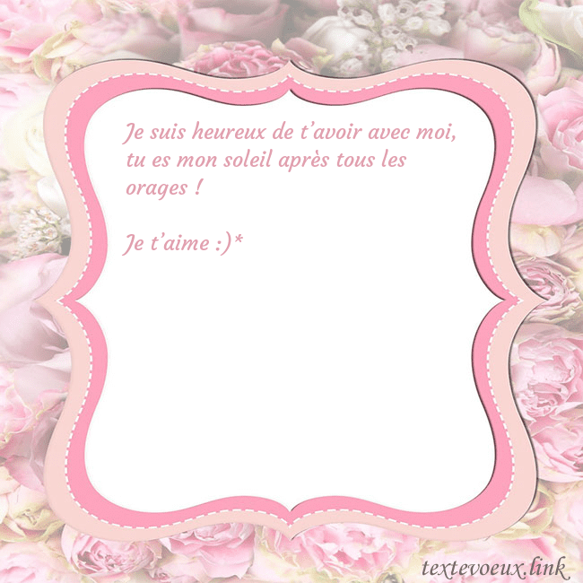 Carte de voeux - cadre rose