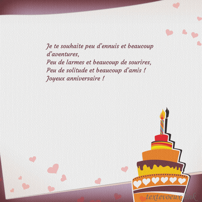Carte d'anniversaire avec gâteau et bougie