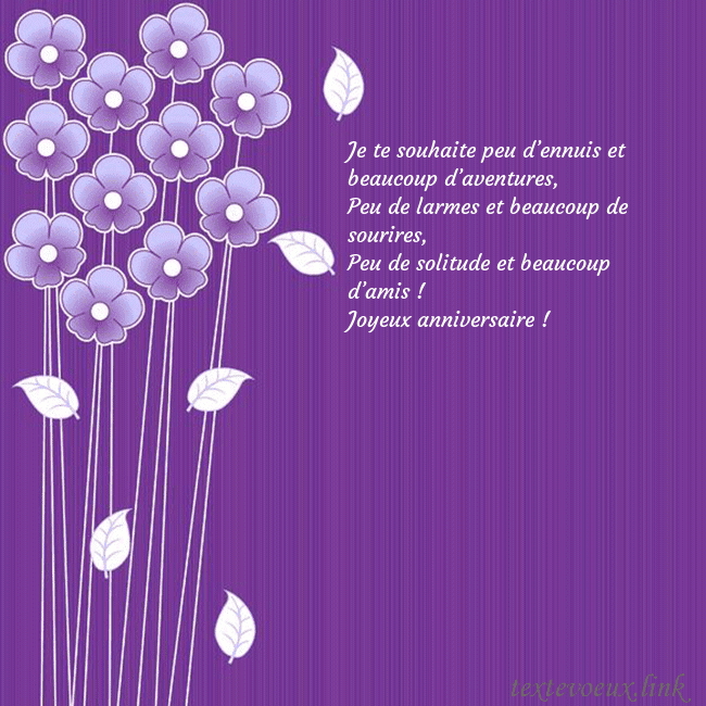 Carte de vœux avec des fleurs violettes