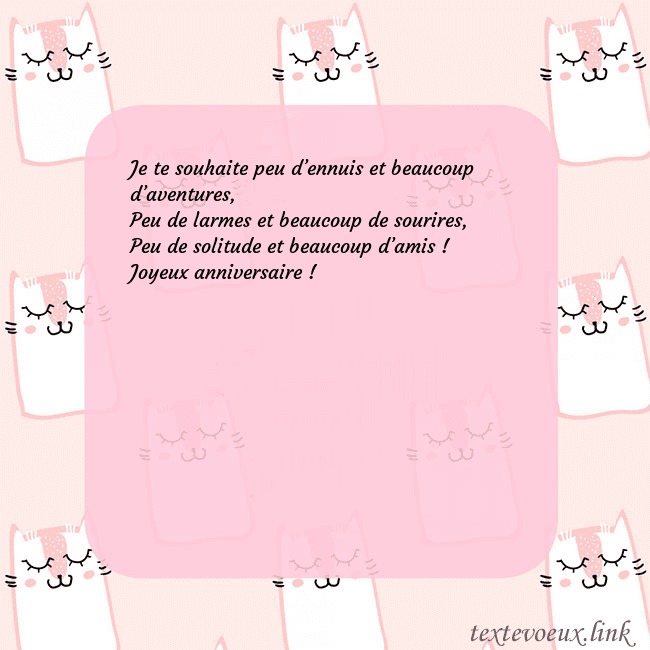 Carte de voeux rose avec des chats drôles