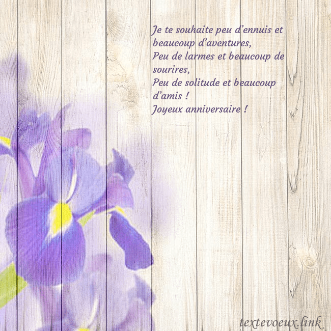 Carte d'anniversaire avec des iris