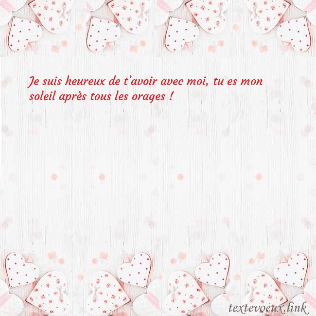 Carte de vœux avec coeurs blancs
