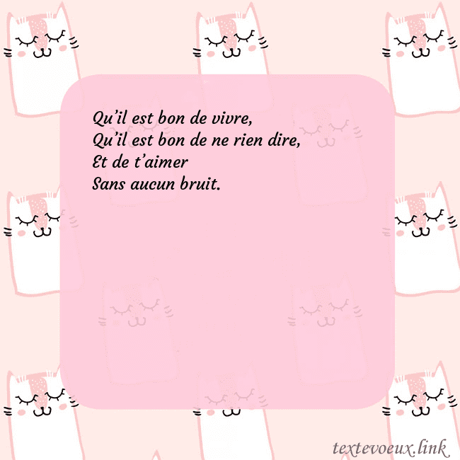 Carte de voeux rose avec des chats drôles