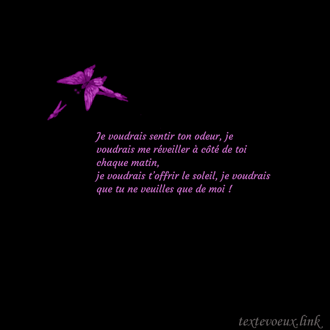 Carte de voeux avec des papillons Je voudrais sentir ton odeur, je voudrais me révei Carte de voeux avec des papillons