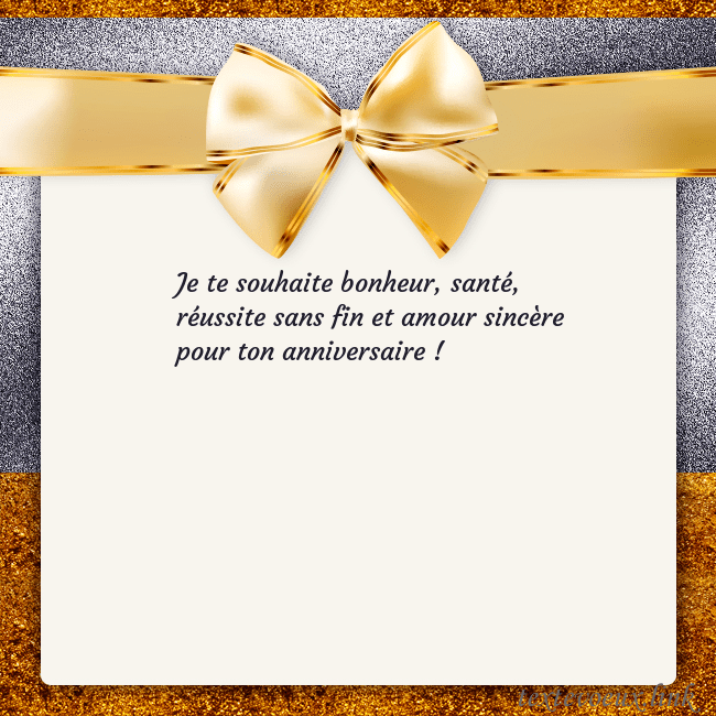 Cartes de vœux avec un grand ruban d'or