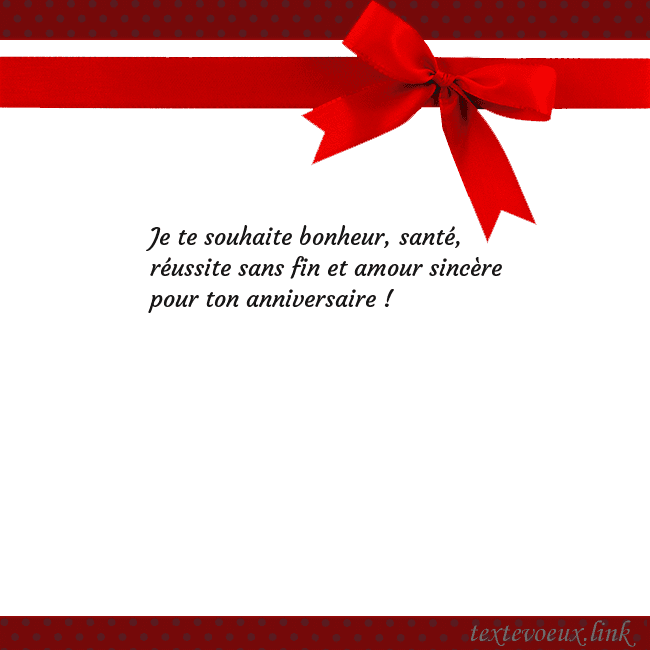 Carte de vœux avec ruban rouge